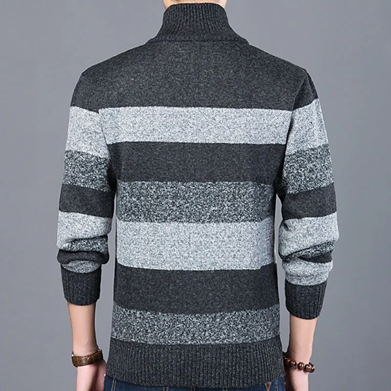 Свитер мужской осенне-зимний на молнии с длинным рукавом | Мужская одежда