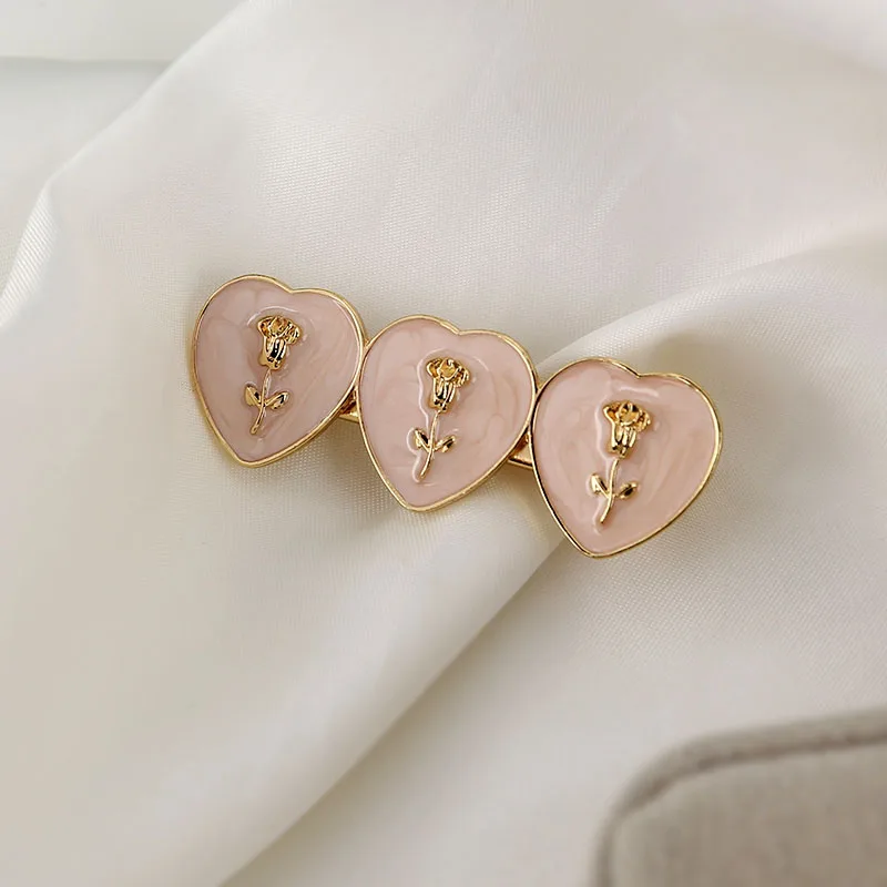 Модные аксессуары 6 шт./лот металлическая эмалированная заколка с цветком розы