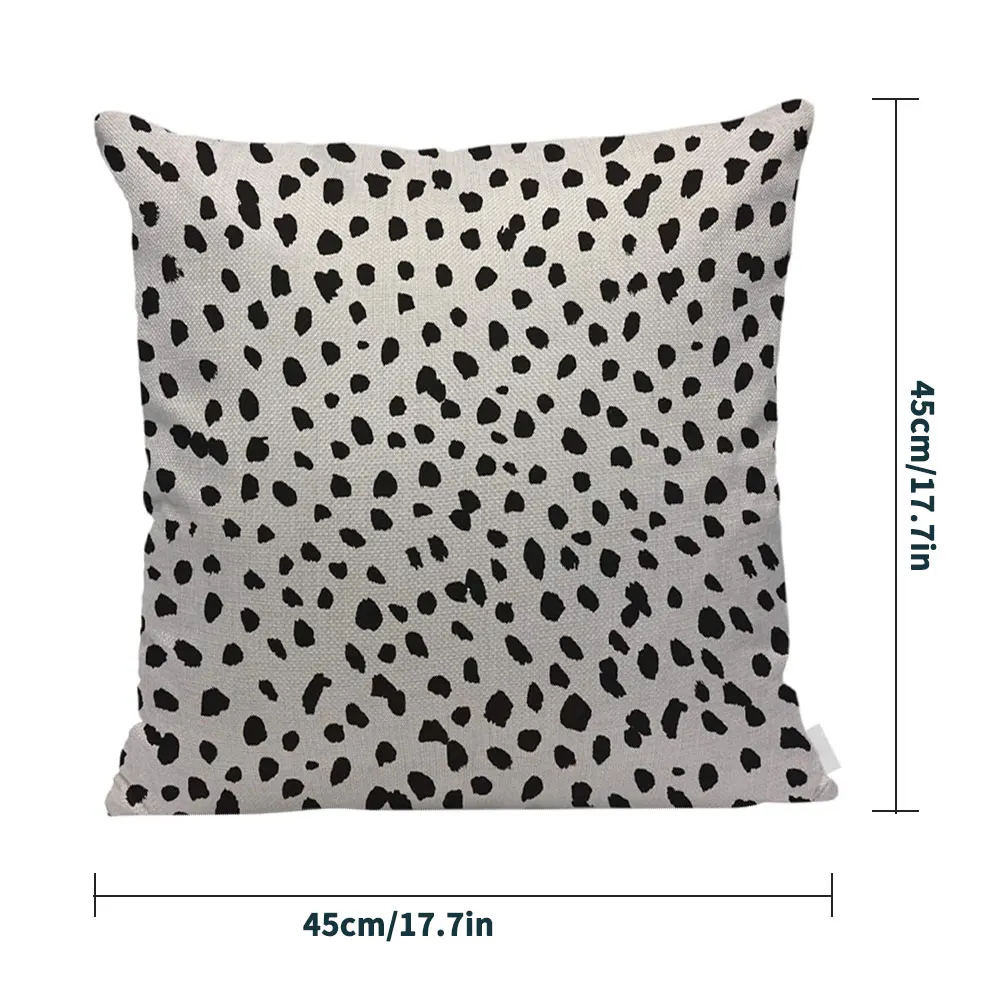 

1 PCS 45x45cm Cushion Cover Linen Throw Pillow Case Dots Pattern Soft Square Pillow Cover Bed Sofa Pillow Slipcover Home Decor