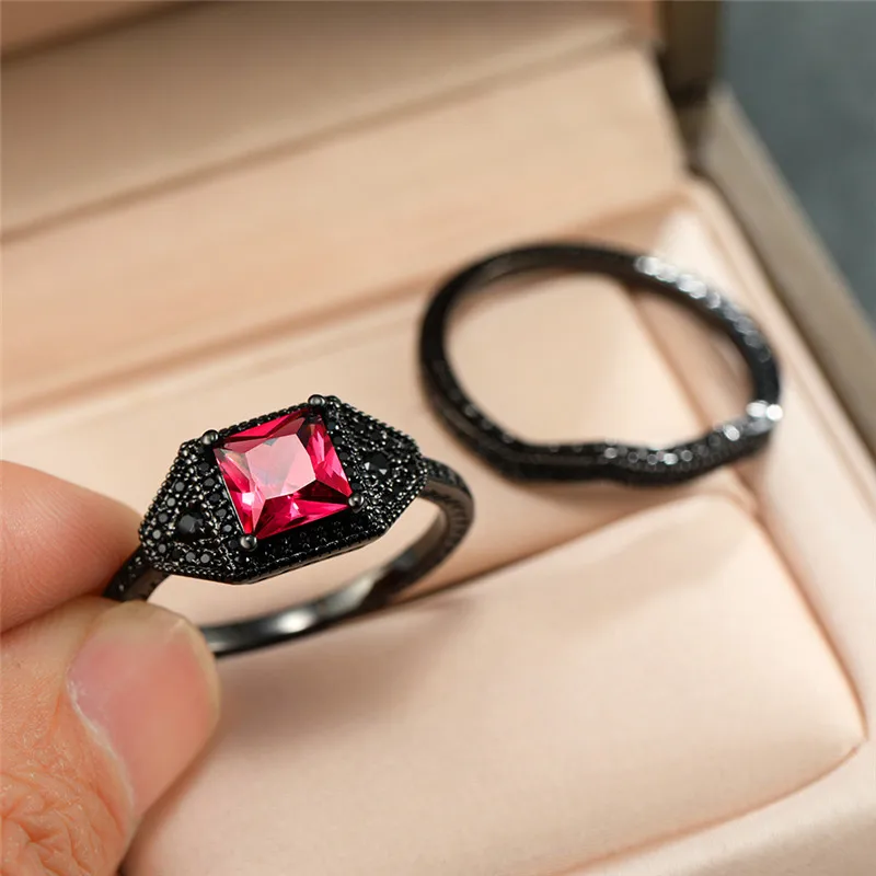 Женский набор обручальных колец роскошное маленькое Кольцо Розового и красного