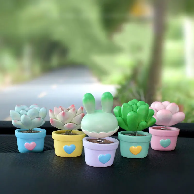 

Mini Succulent Plants Ornaments Auto Creative Decoration Vehicle Lovely Cute Shaking Head Spring Toys for Car Interior Accessory