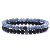 2pcsset charm 6mm natural stone bead bracelets bangle 9 color bracelet for menwomen fashion diy trendy jewelry creative 2021
