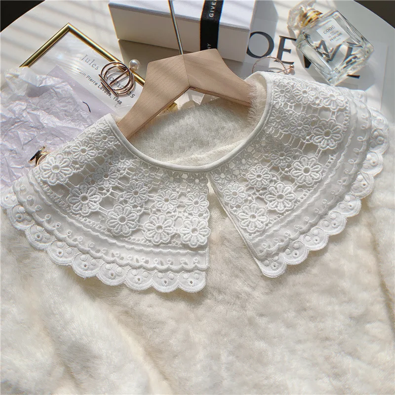 

Lace White Fake Collars Shawl for Women Removable Flase Collars Neckwear Accessories Femele Shirt Detachable Collar
