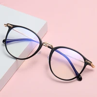 retro round anti blue glasses fashion ultralight computer eyewear transparent optical prescription glasses frame women 8303
