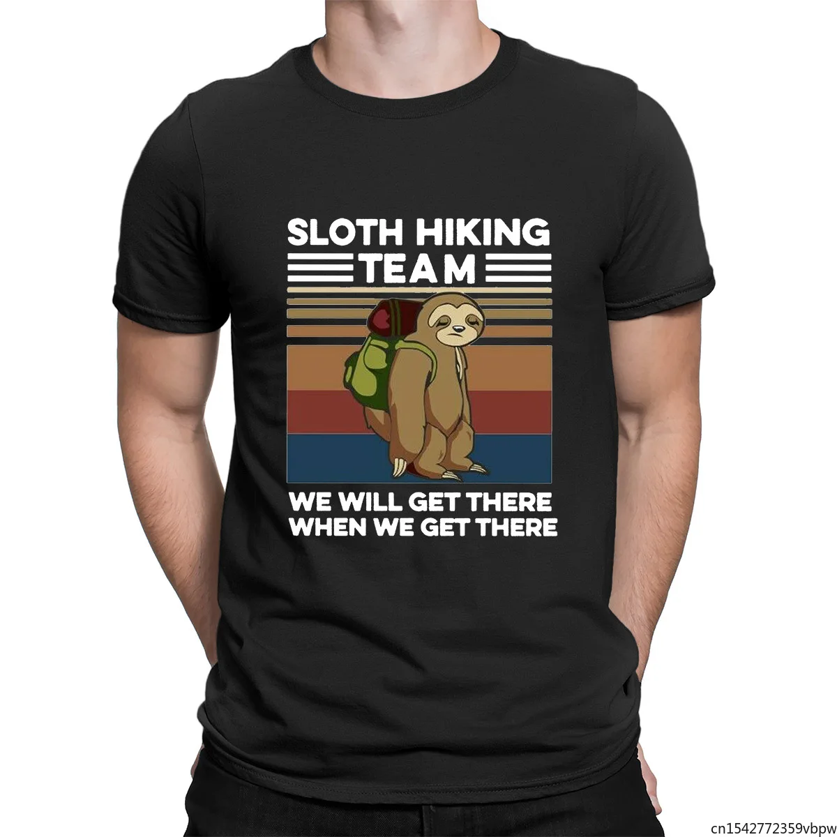 

Sloth Hiking Team We Will Get There When We Get There Men T Shirts Unisex Casual Tops Tee Male Clothes Streetwear,Drop Ship