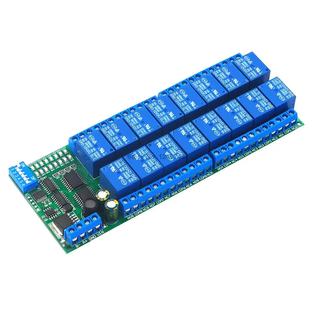 Реле RS485 12 В 16 каналов протокол Modbus RTU последовательный пульт дистанционного