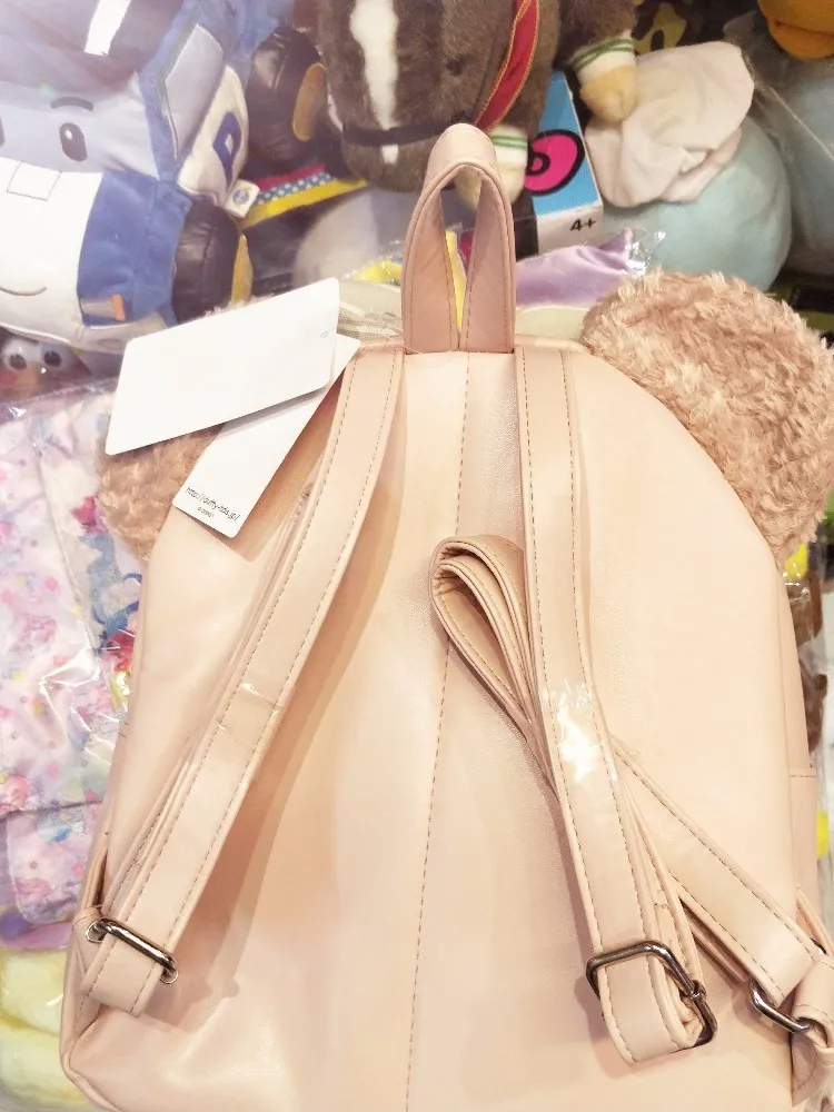 Cartoon Anime Shellie May with Soft Bowknot & Duffy Bear Plush Ear PU Nylon Backpack School Shoulder Bag Kawai Children's Gift |