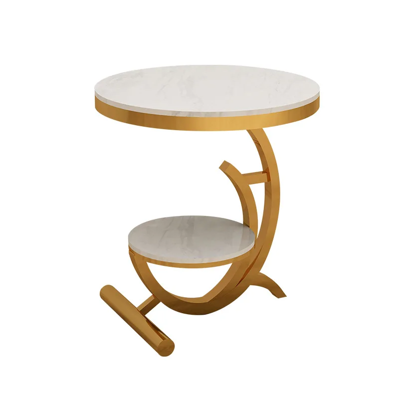 

K-STAR Nordic Coffee Table Light Luxury Marble Side Table Sofa Side Table Seating Corner Table Creative Balcony Round Table