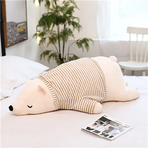 

New 35-110CM Kawaii Dressed Polar Bear Stuffed Animals Big Size Super Soft Animal Cushion Sleeping Pillow Plush Toy Kid