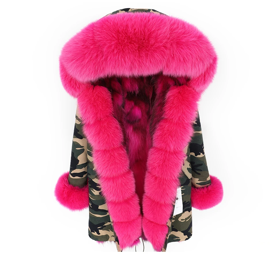 2022 New Fox Fur Liner jacket long fur coat female detachable liner parka thick warm loose outwear winter women's clothing enlarge