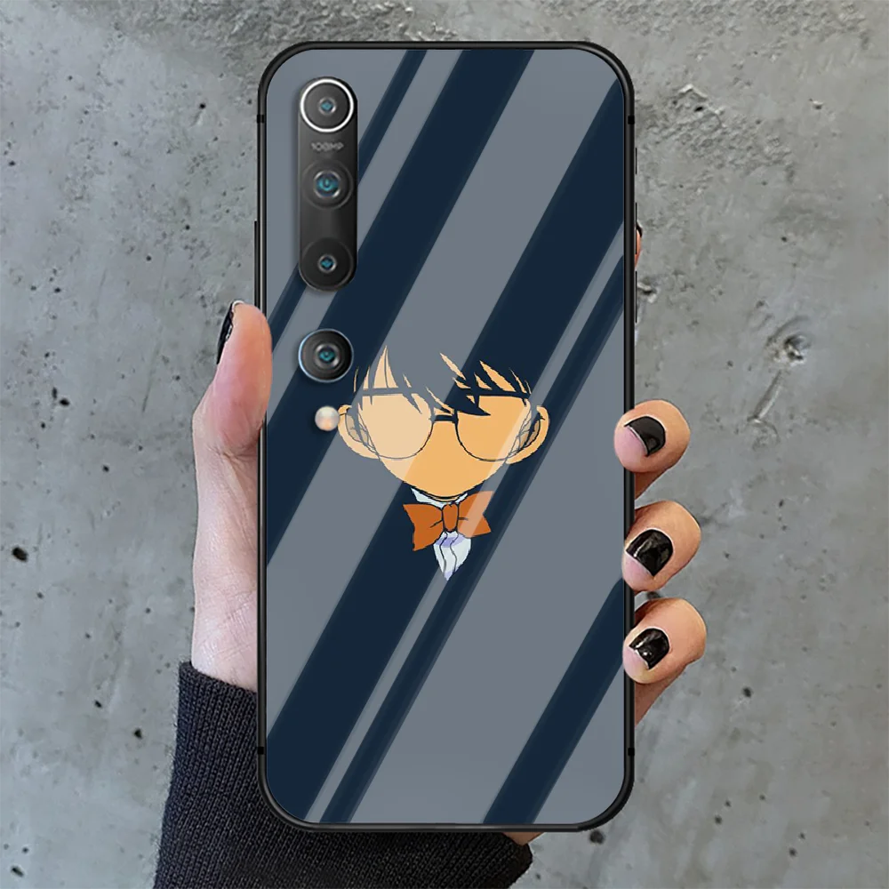 

Detective Conan Phone Tempered Glass Case Cover for Xiaomi Mi A MAX X POCO M Note 3 9 10 11 i T Pro Lite Fashion Painting Black