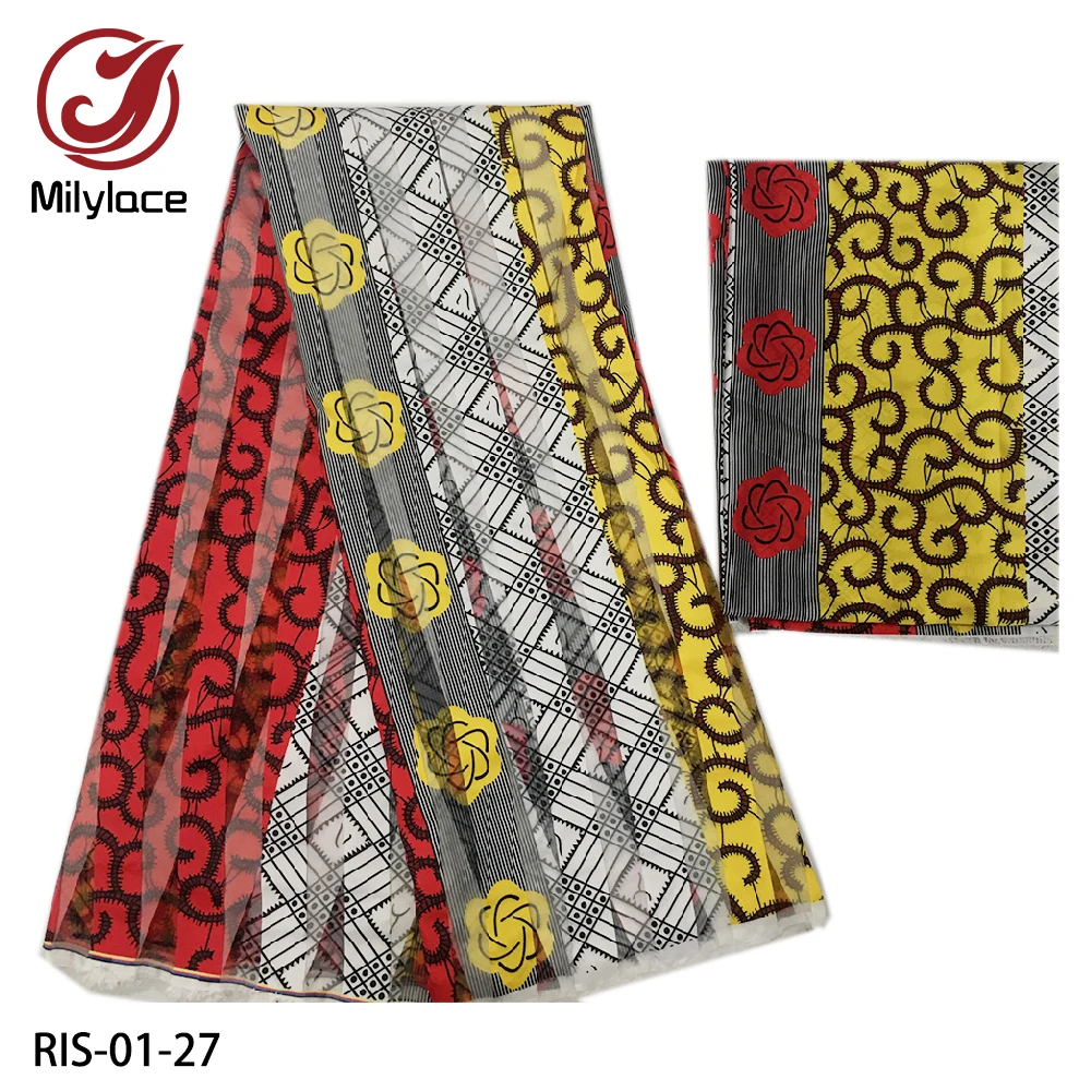 Новое поступление африканская лента органза Анкара ткань 4 ярдов + 2 цифровая