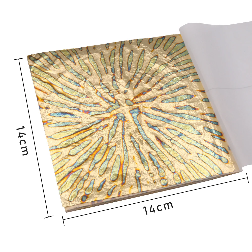 50 шт. разноцветные Золотые листья фольга 14x14 см цветущая медная для декоративно