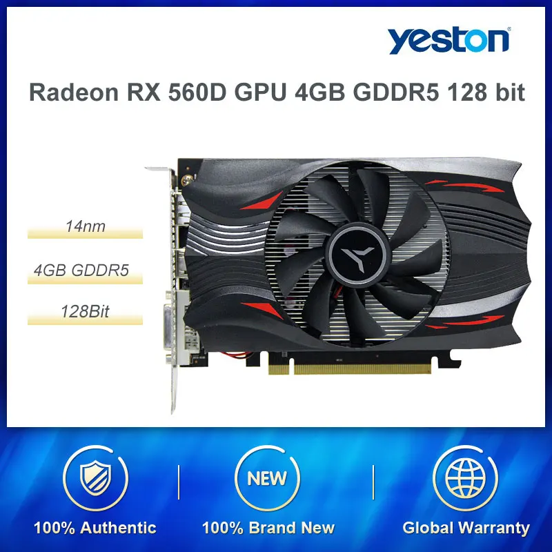 Выделенная видеокарта Yeston RX560D-4G D5 Extreme Speed Edition 1176 МГц 4G/6000 бит/GDDR5 для игрового