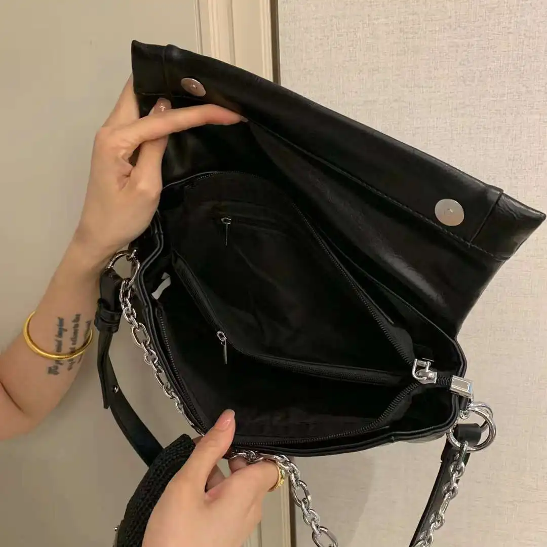 

Square Soft Pu Leather Shoulder Bag Women Chain Flap Underarm Bag Fashion Vintage Small Handbag Lady Luxury Brand Top-Handle Bag