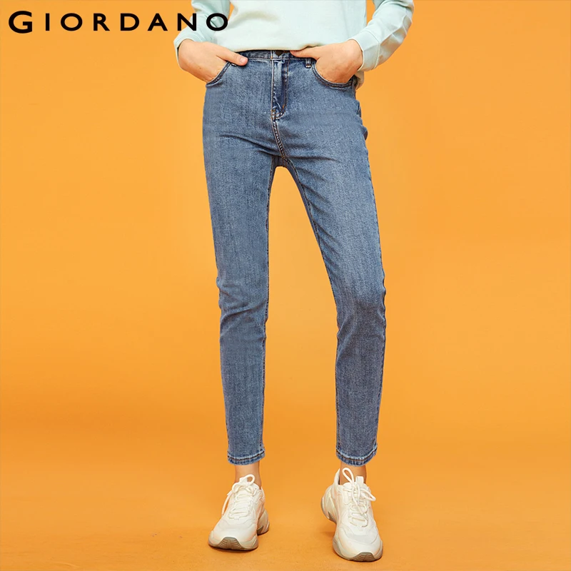 Giordano .женские укорочённые джинсы с пятью классическими карманами данный вариант