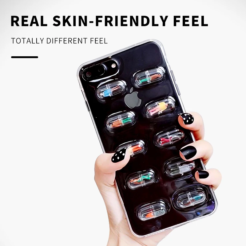 Прозрачный чехол KSTUCNE для телефона с 3D таблетками iPhone XS MAX 8 7 6 6S Plus X мягкий