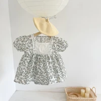 2021 summer baby girl floral princess dress romper newborn short sleeve tutu dresses toddler girl casual clothes set