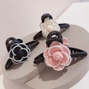 Заколки для волос для женщин и девушек в Корейском стиле, модные аксессуары для волос ручной работы с камелией, цветами, жемчужинами, оптовая продажа