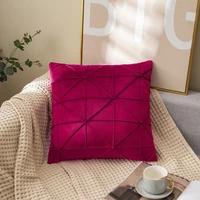 inyahome velvet nordic luxury throw pillow case home decorative euro covers for bed couch sofa super soft and cozy european red