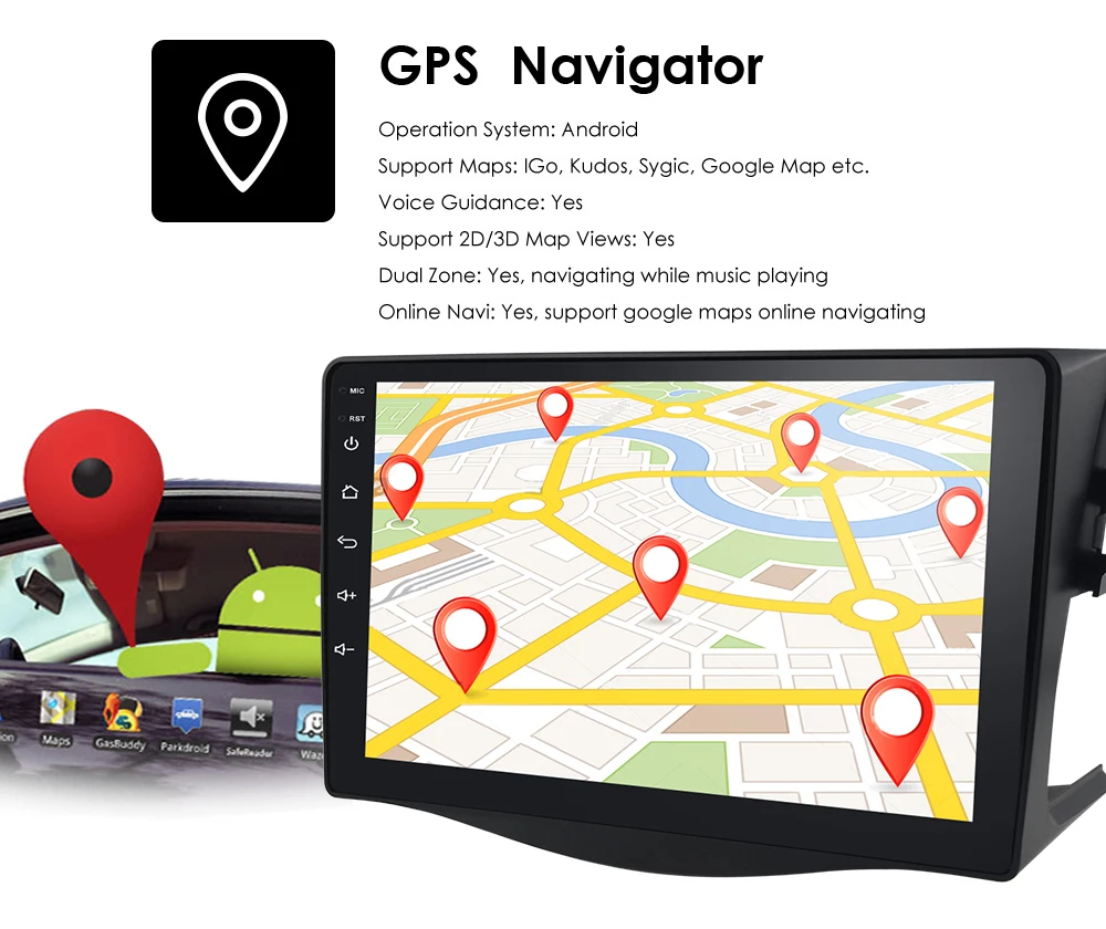 Автомагнитола 2DIN 7 дюймов Android 10 для Toyota RAV4 2006 2007 2008 2009 2010 2011 2012 GPS-навигатор