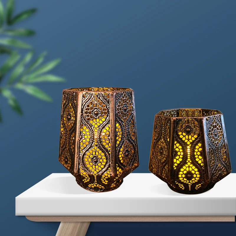 Винтажный железный металлический арт марокканский подсвечник винтажный полый