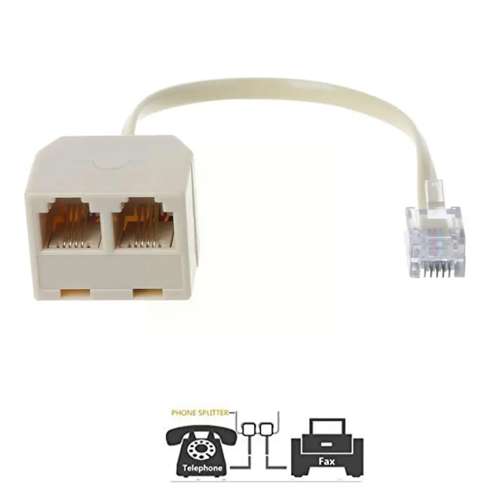 Telephone Splitter RJ11 1 Point 2 Female Adapter Separator to For 6P4C/6P2C L3B9 | Компьютеры и офис