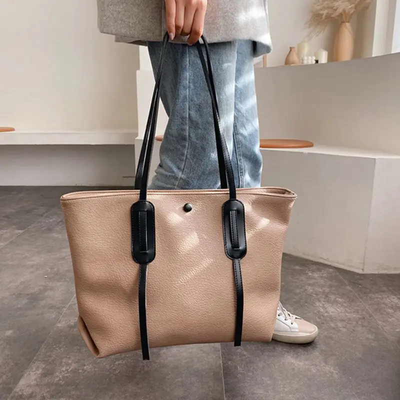 

Large Capacity Leather Shoulder Bags Women's Zipper Handbags Travel Branded Hand Bag