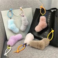 kink lanyard plush key chain soft landyard cute bag ornaments candy color girly rope mobile phone case accessories gifts