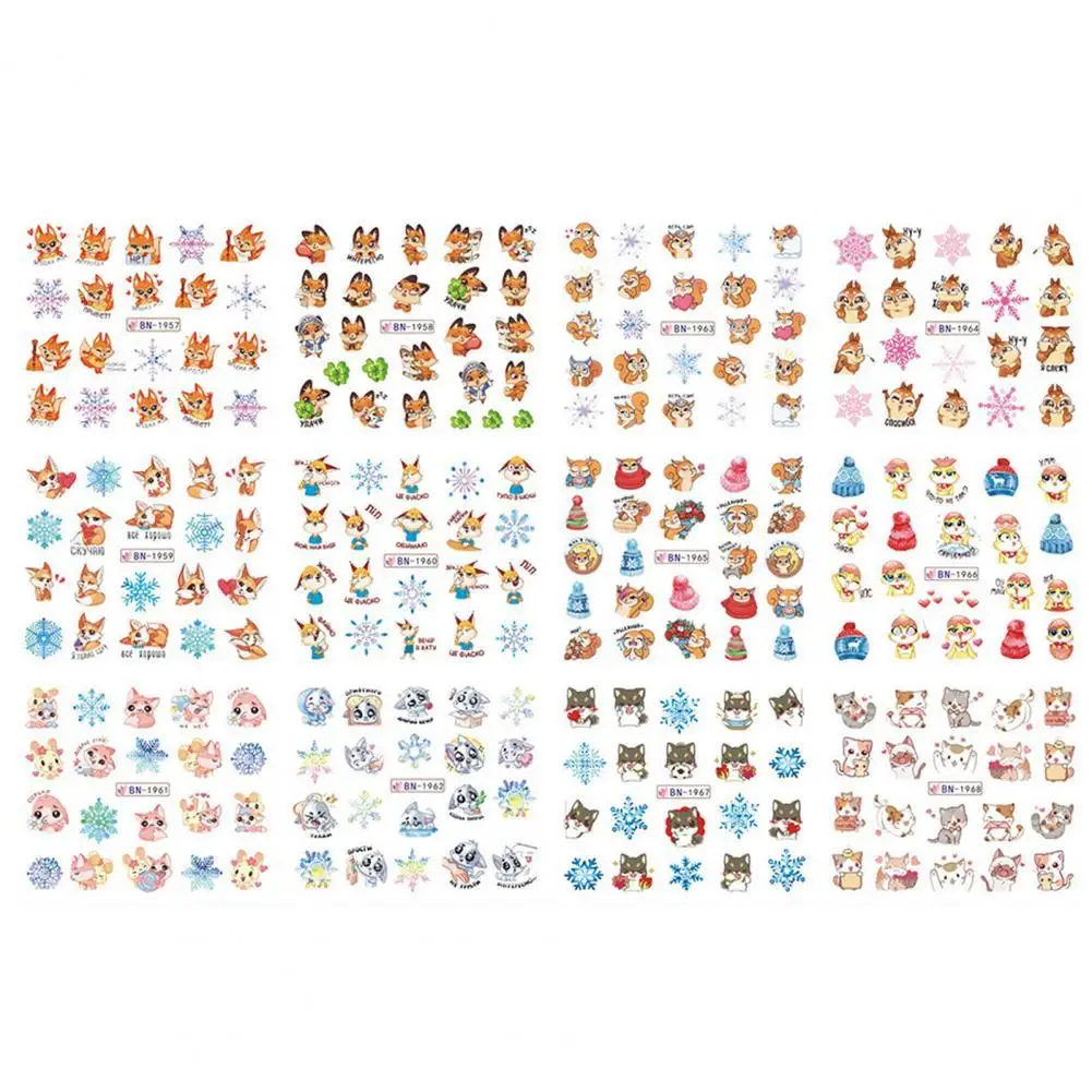 

Smooth Exquisite Christmas Elk Nail Foil Stickers Paper Nail Sticker Gloss for Women