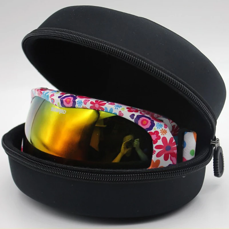 

Adult Children Snow Ski Eyewear Case Water Resistant Portable Snowboard Skiing Goggles Sunglasses Carrying Case Zipper Hard Box