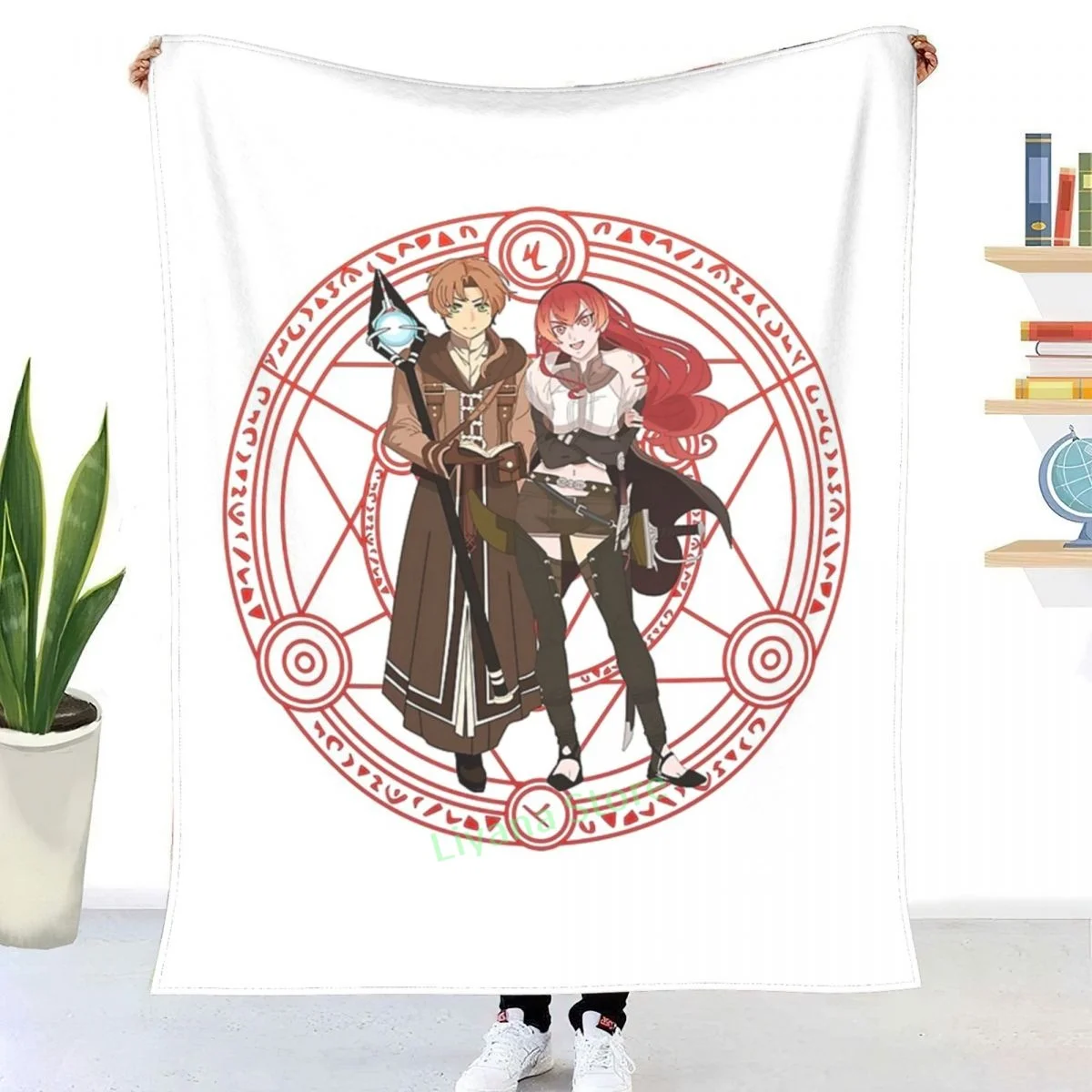 

Mushoku Tensei Isekai Ittara Honki Dasu - Rudues & Eris Magic Circle Throw Blanket 3D printed sofa bedroom decorative blanket