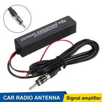 universal car amfm radio antenna amplifier 12v hidden antenna signal booster with 1 5m cable adhesive for motorcycle car boat