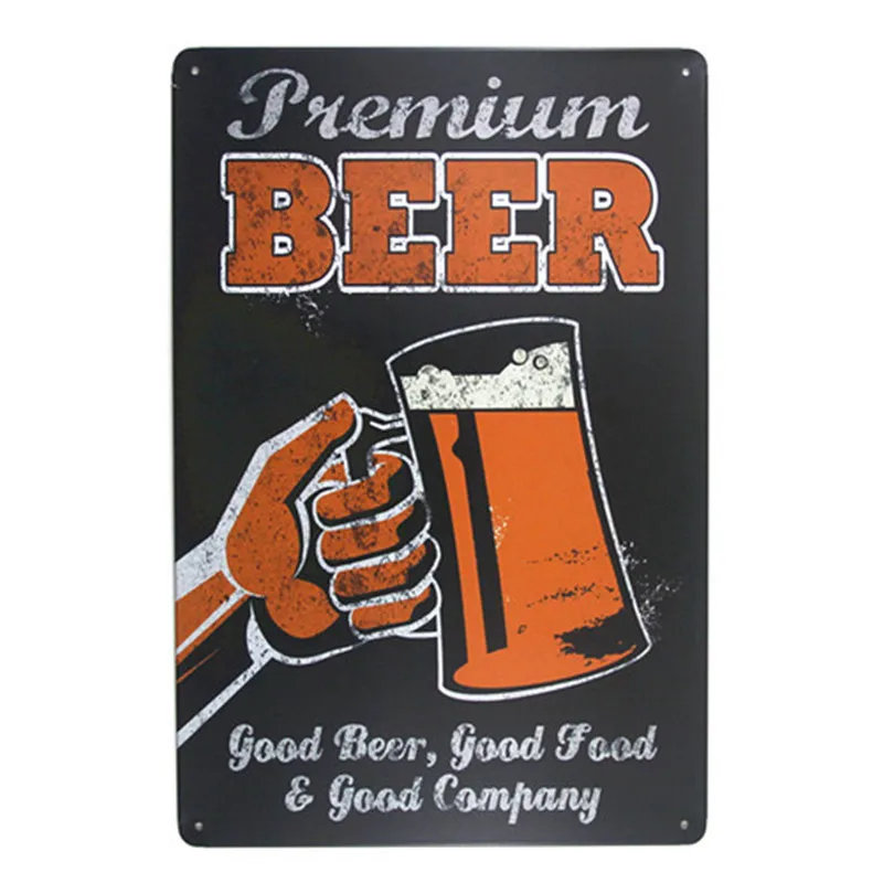 Холодное пиво бензиновый напиток потертый ретро-бар стандартный жестяной знак