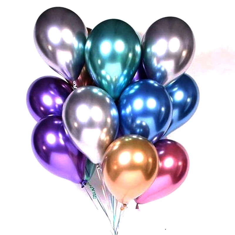 

Оптовая продажа, 50 шт., 12-дюймовые перламутровые металлические латексные воздушные шары, серебристые, золотистые, для свадьбы, дня рождения, ...
