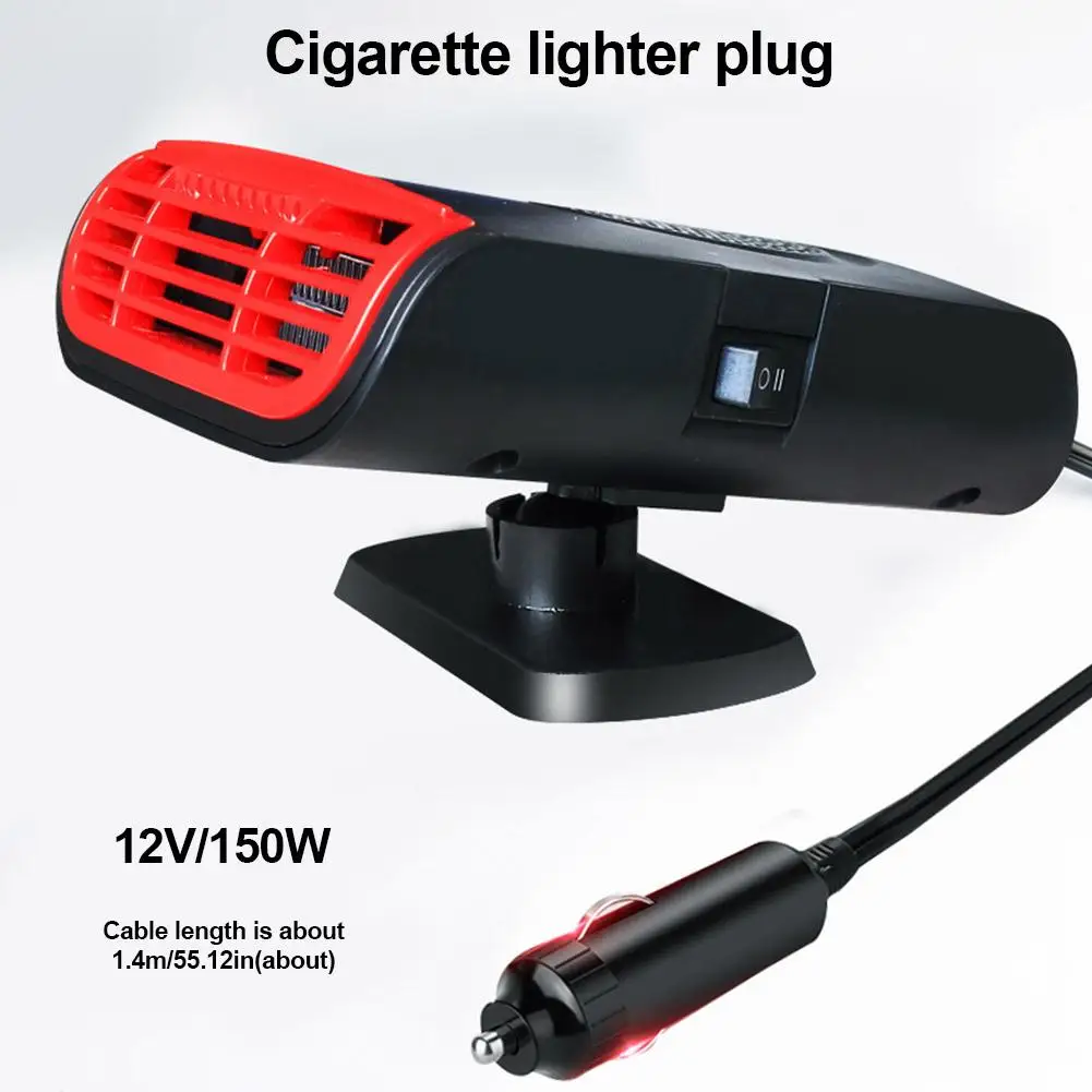 Portable Car Heater,Auto Heater Fan,Car Defogger,Ferryone Fast Heating Quickly Defrosts Defogger 12V 150W Auto Ceramic Heater Fan 3-Outlet Plug in Cig Lighter（Red） 