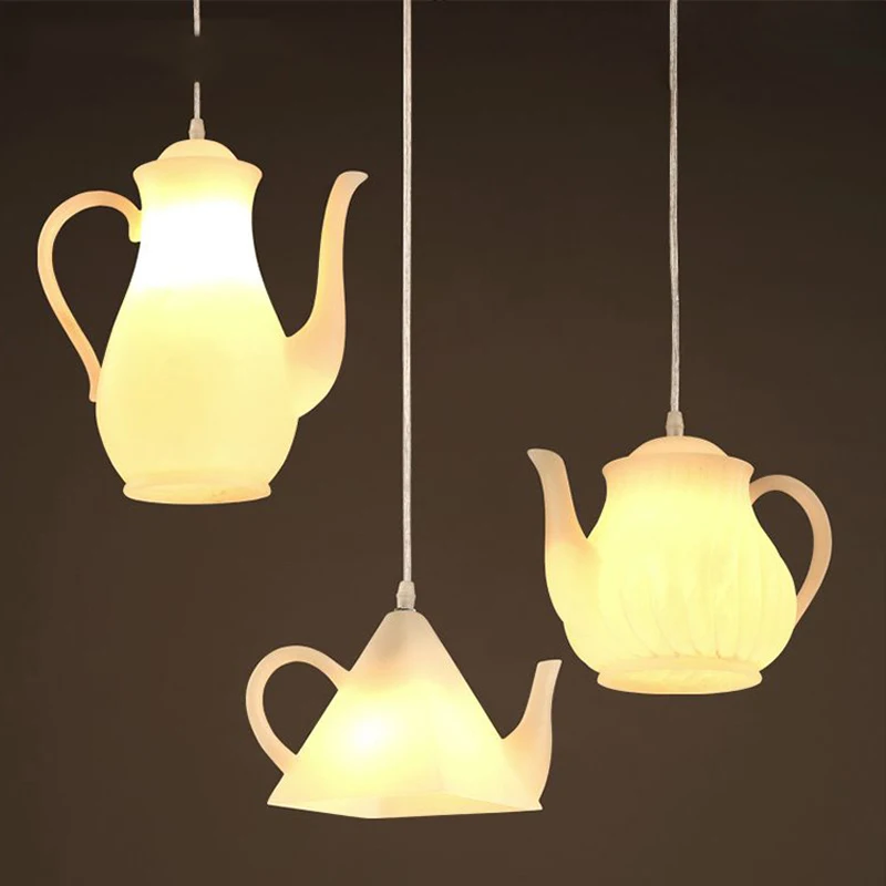 

Postmodern LED Single-head Teapot Chandelier Tea House Tea Restaurant Resin Teapot Bar Chandelier Creative Fashion Chandelier