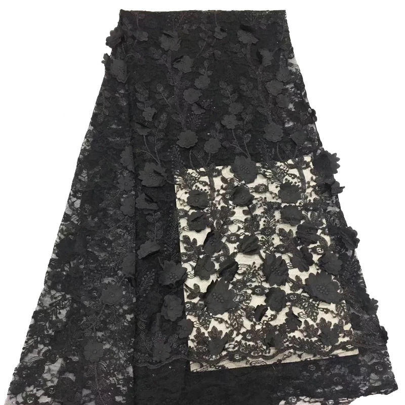 

African Lace Fabric For Daily 2020 Summer High Quality Solid Flowers Design Exquisite Embroidered Tulle Lace For Femme Dress