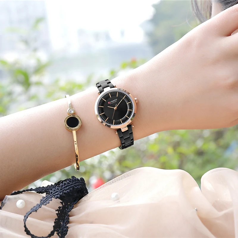 

CURREN Women Watches Luxury Metal Bracelet Wristwatch Classy Fashion Quartz Clock Blue Female Stainless Steel Dress Watch