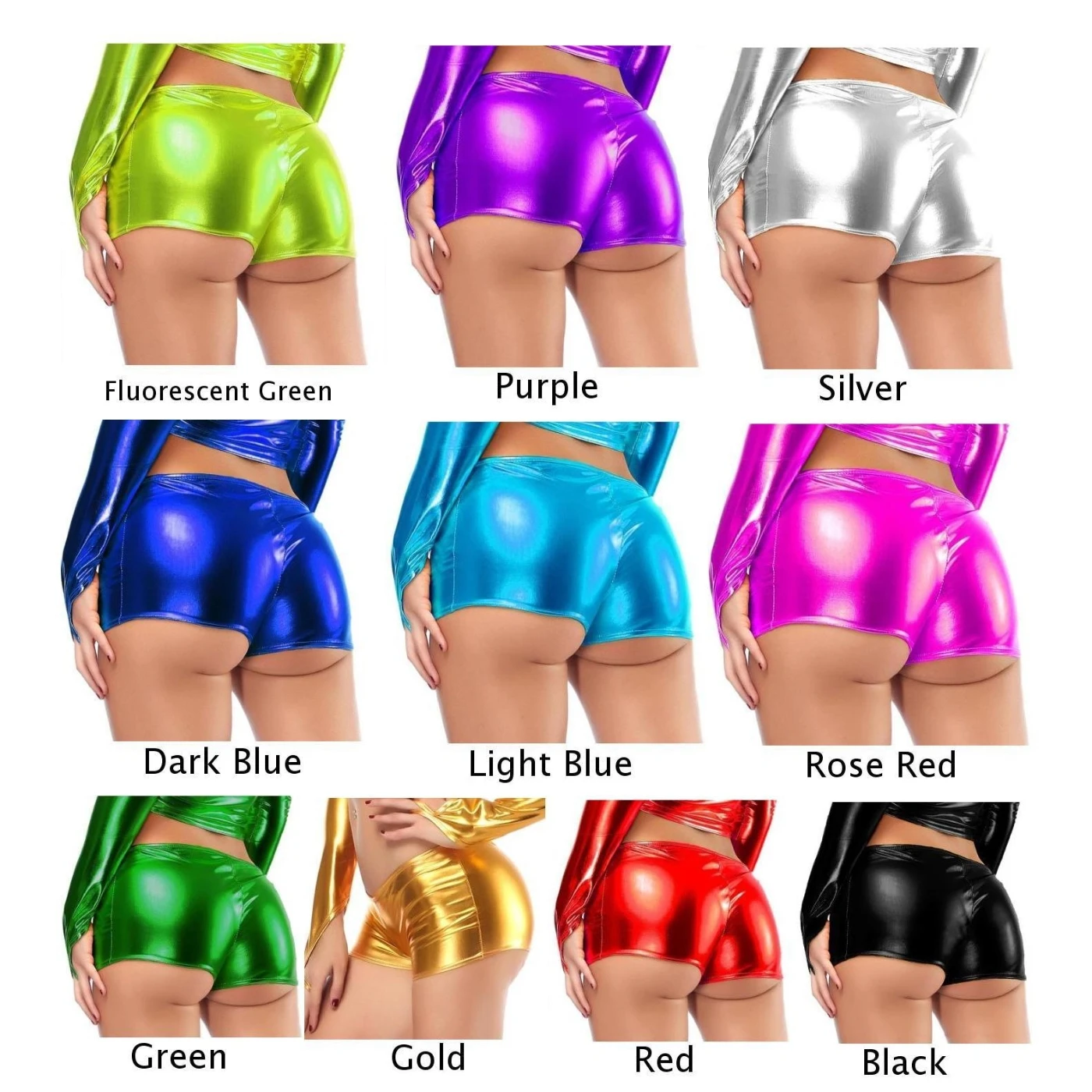 Летние Мини шорты одного размера женские микро Шорты Танцевальные лакированные