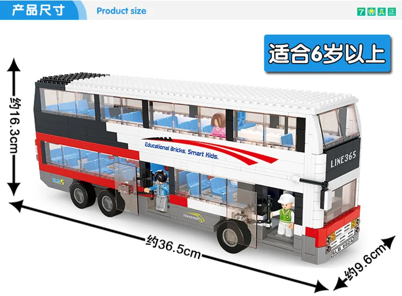 

SLUBAN City School Bus Building Blocks Friends Figures City London Car Vehicle Model Bricks Educational Toy For Kid Gift 741PCS