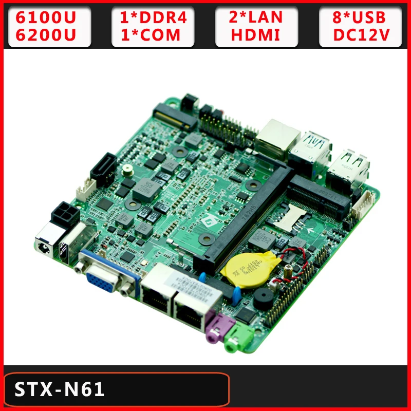 DDR4 SKYLAKE-U Gen6 I5 процессор Nano ITX материнская плата Dual LAN DC12V | Компьютеры и офис
