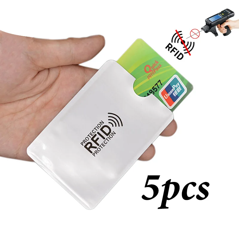 Анти Rfid Блокировка ридер замок металлический держатель для карт алюминиевый Porte Carte Rfid защитные чехлы для кредитных карт чехол держатель для карт - Цвет: 5 pcs