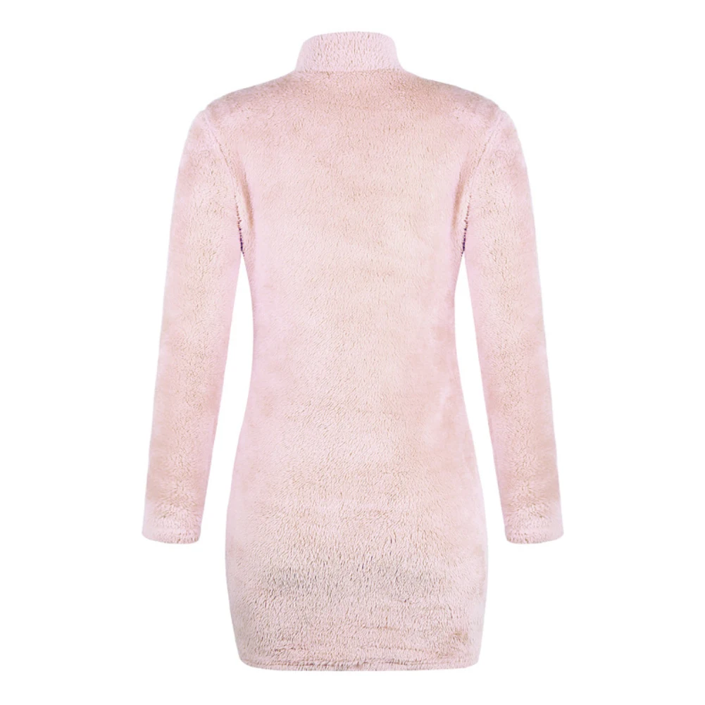 Women Sweaters Autumn Winter Solid Color Sexy Turtleneck Long Sleeve Sweater Mini Dress Knitted Clothes Dresses | Женская одежда