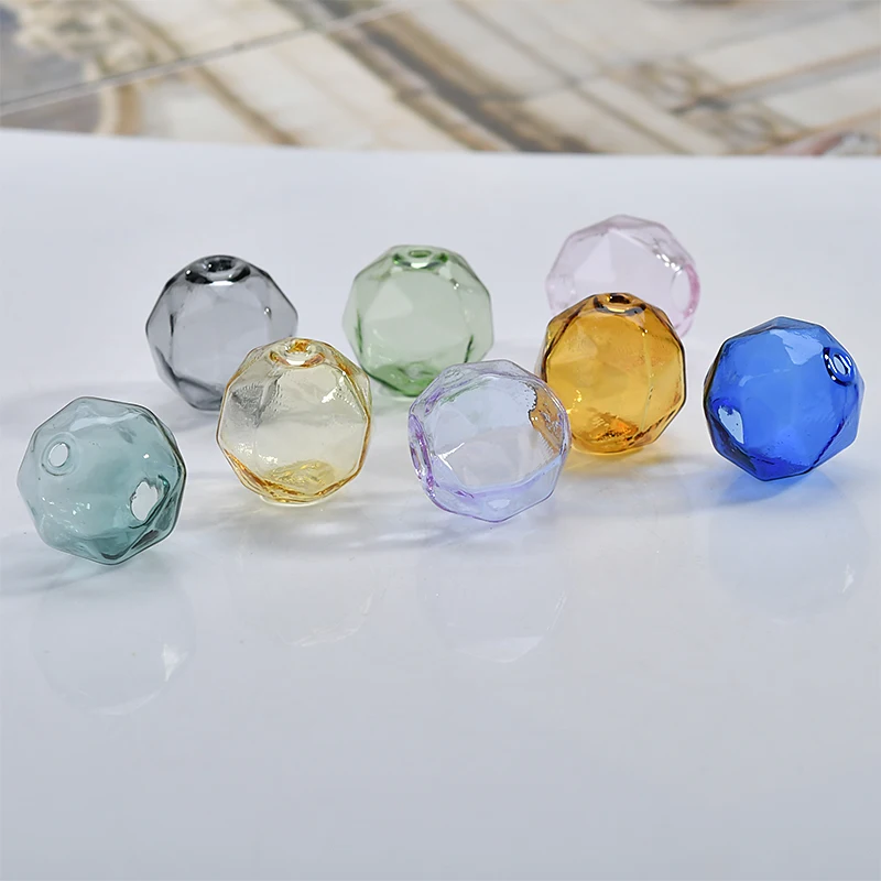 Аксессуары для рукоделия цветные прозрачные стеклянные полые перфорированные