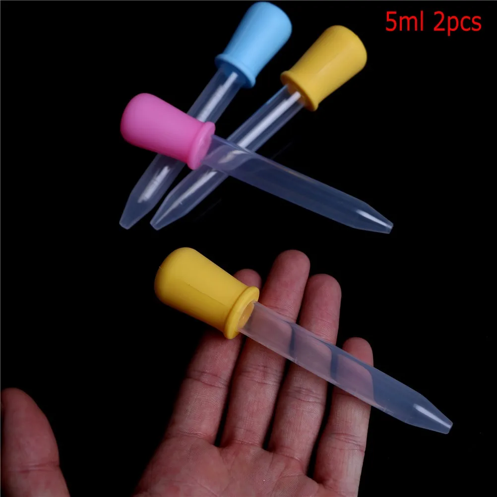 

1/2pcs 5/10ML Small Silicone Plastic Feeding Medicine Liquid Eye Ear Graduated Pipette Dropper For School Lab Supplies random