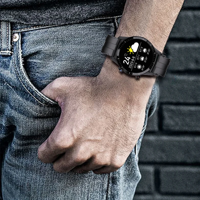 new t7 metal full touch screen call bracelet bluetooth smart watch men women wearable devices comfortable round smartwatch free global shipping