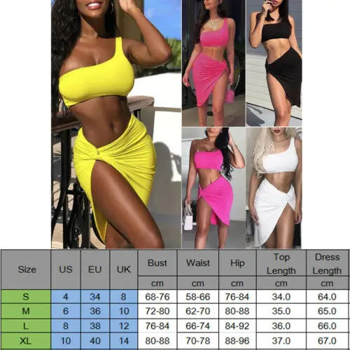 

Women Crop Top Short Skirt Bodycon Evening Party Club Wear Two Piece Set
