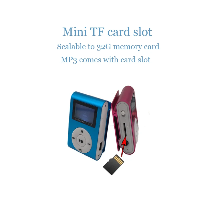 Портативный mp3-плеер плеер walkman с ЖК-экраном металлическим зажимом