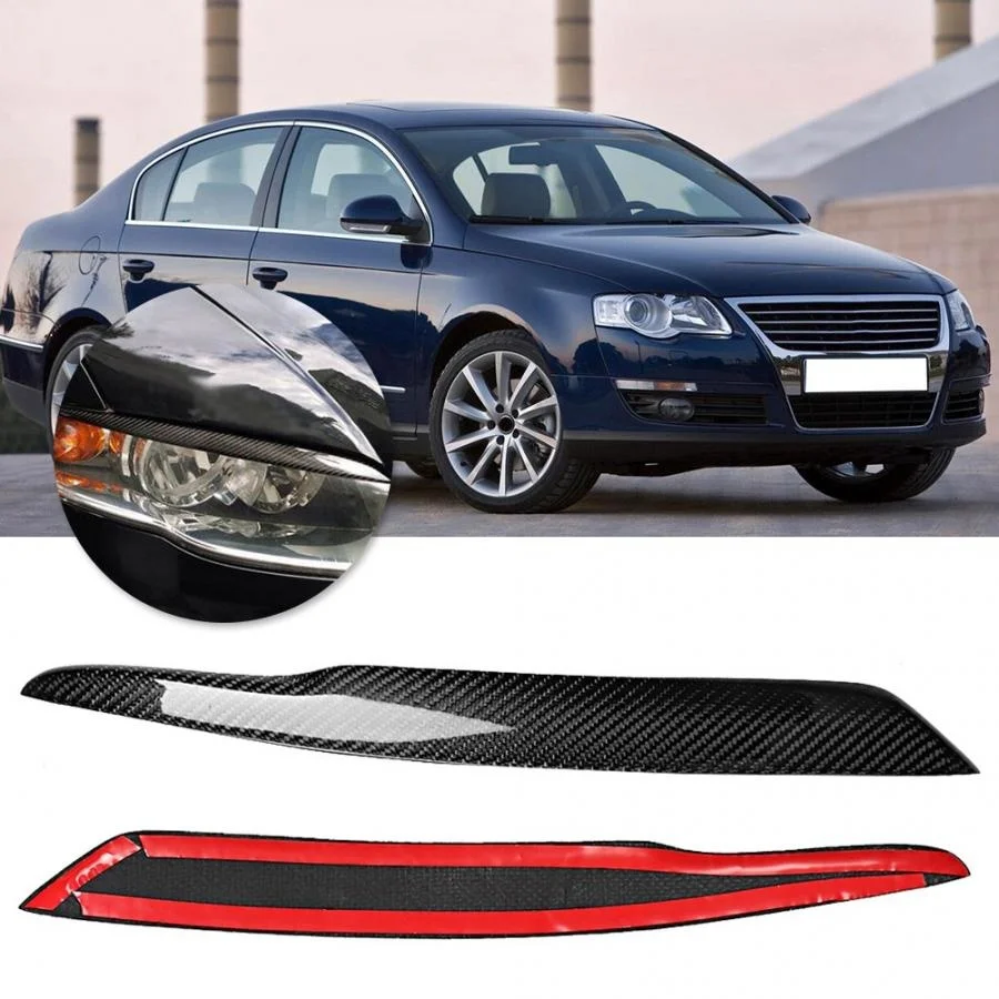 

Car Decoration Accessory Headlight Eyebrow Carbon Fiber Trim Sticker Fits for B6 3C 2005 2006 2007 2008 2009 2010